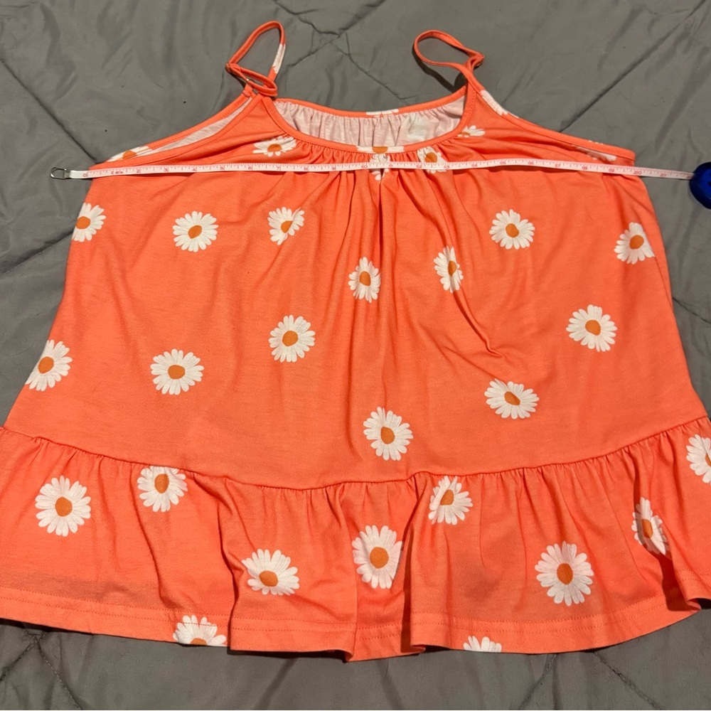 NWOT Orange Floral Sleeveless Top